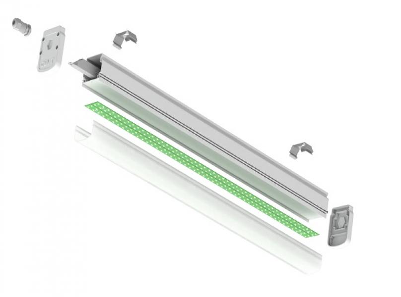 Cветильник светодиодный школьный CSVT НЕМО/NEMO-PL 70 1230х71х150 CRI91 4000 IP65  с поворотным кронштейном Natural color с решеткой. Фото 4