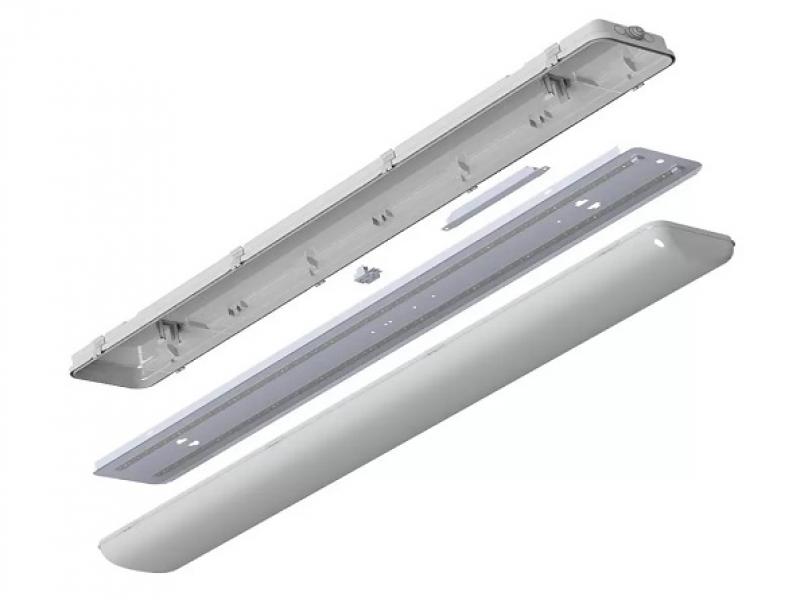 Светильник сд CSVT АЙСБЕРГ 38 1270х152х100 CRI80 5000 milky IP65 серый ЦБ000009149. Фото 3