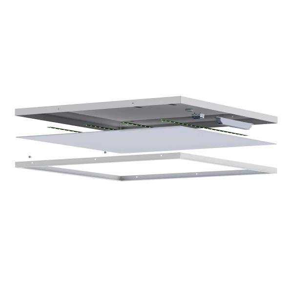 Школьный сд светильник квадрат AVRORA-90 36 588х588 CRI91 4000 opal-sand IP20 белый грильято Natural color ЦБ-00014182. Фото 2