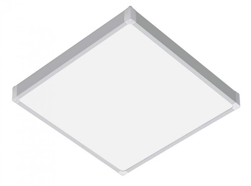 Фото Школьный сд светильник квадрат с БАП CSVT HIGHTECH-А 38 595х595х40 CRI91 4000 opal-sand IP54 белый c БАП на 3 часа LUXDATOR Natural Color