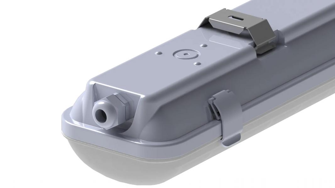 Школьный пылевлагозащищенный сд светильник CSVT SLIM 35 1262х124х85 CRI91 4000 milky IP65 серый Natural Color. Фото 4